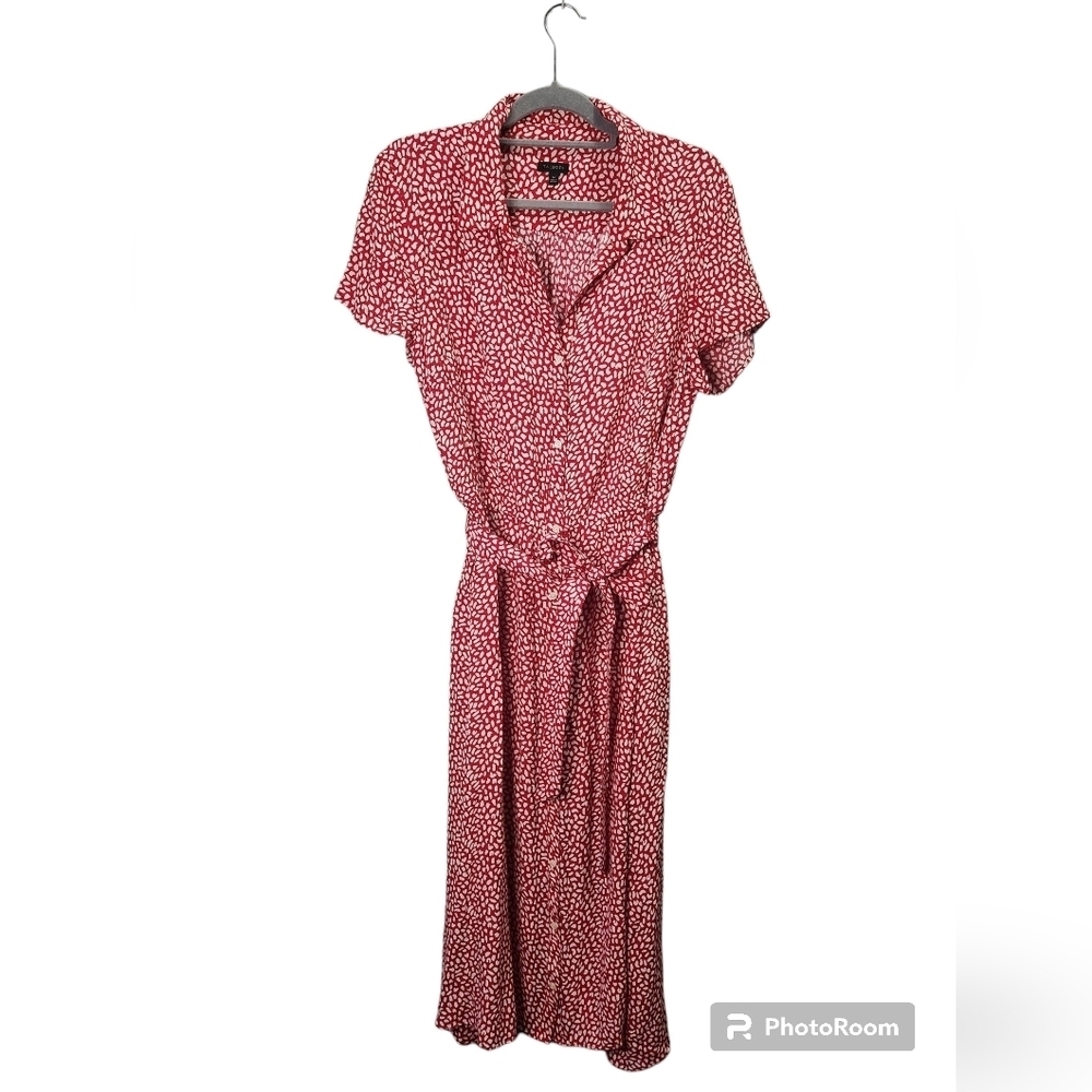 Talbots Leopard Tie-waist Midi Dress Size 14 - Picture 3 of 5